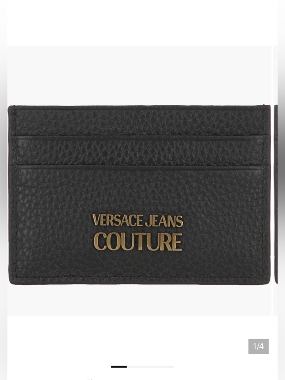VERSACE JEANS COUTURE LEATHER BLACK CARD CASH HOLDER MINI